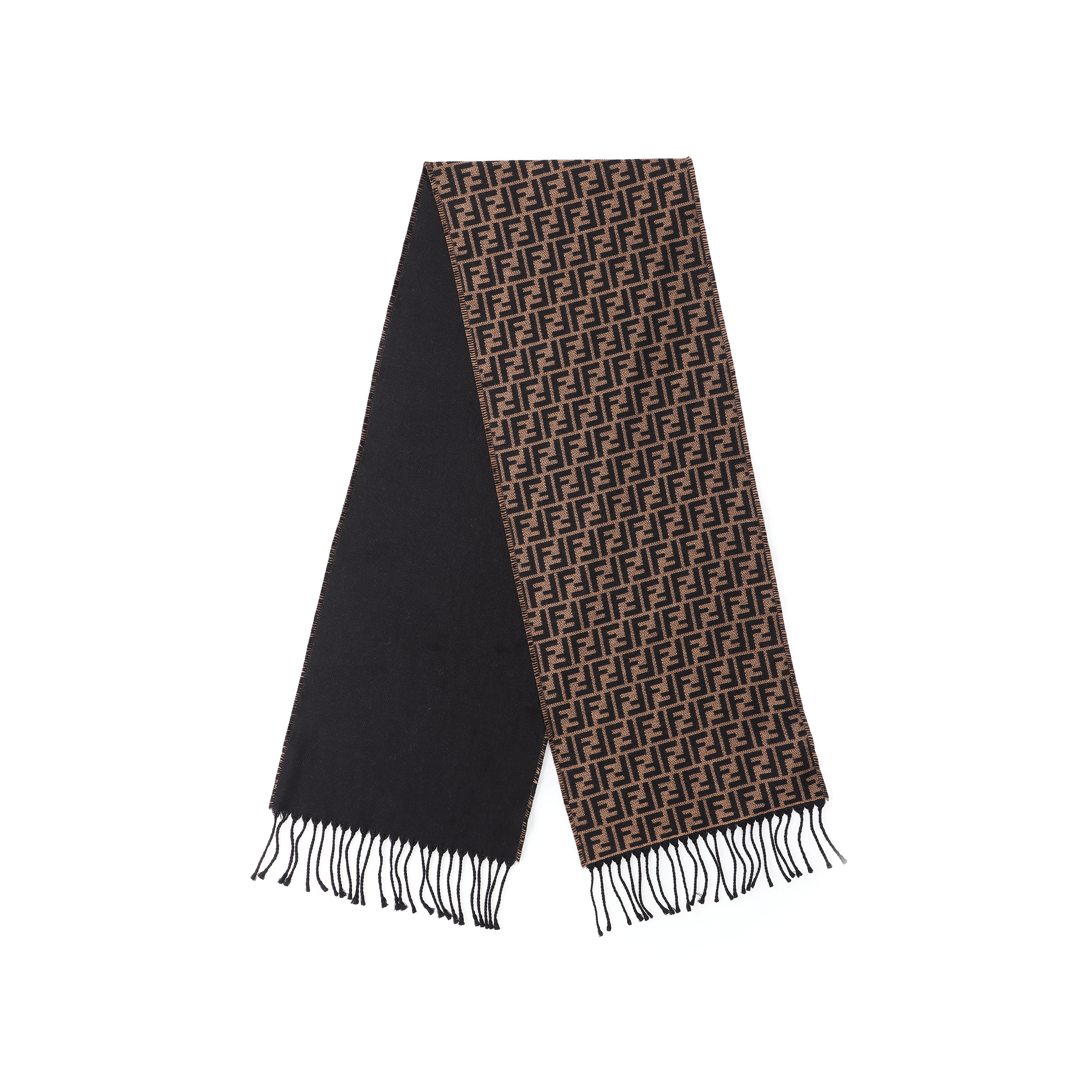 FENDI Brown Wool Tassel Scarf Unisex Couple Style FXS-366A4Z4F0QE1 圖 3
