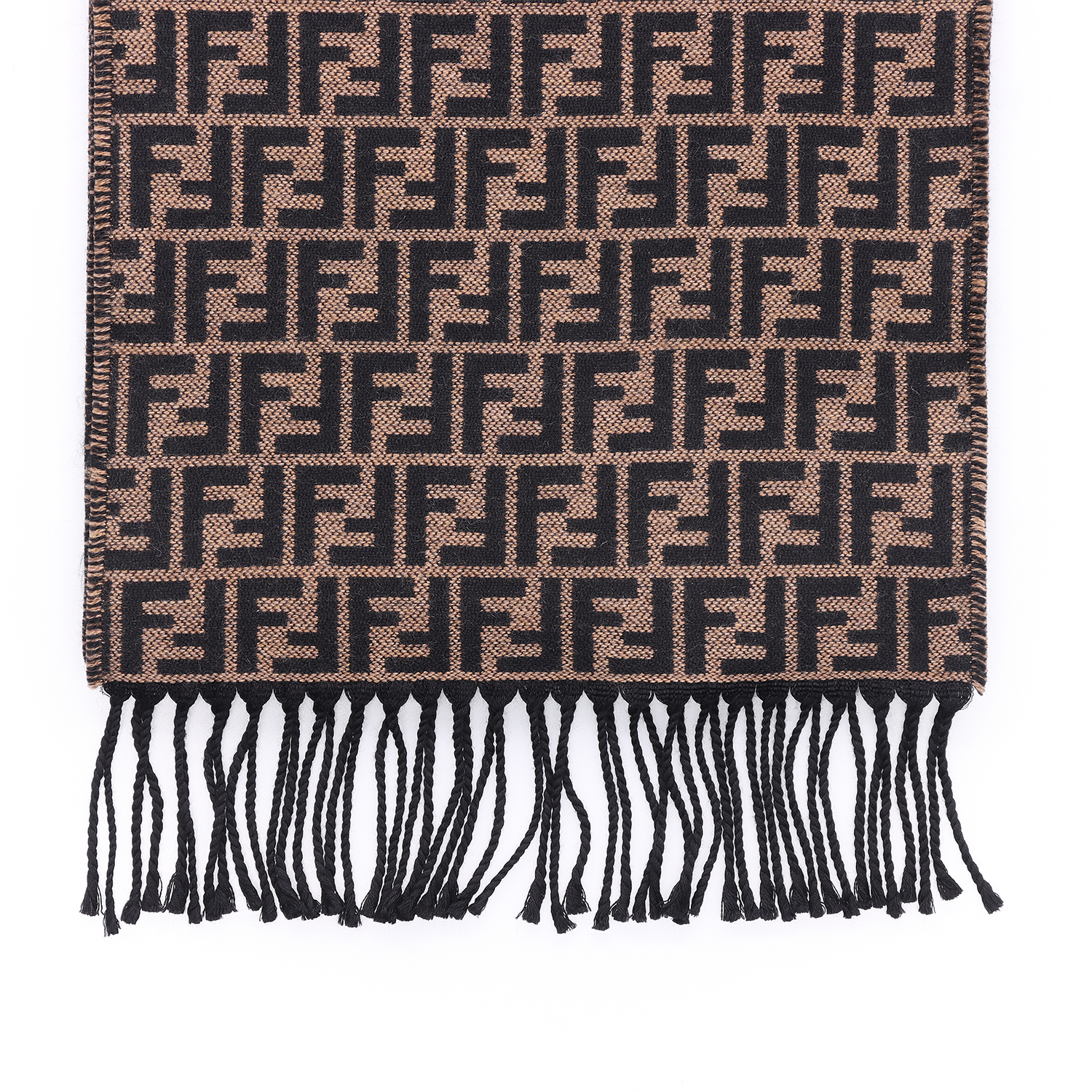 FENDI Brown Wool Tassel Scarf Unisex Couple Style FXS-366A4Z4F0QE1 圖 4