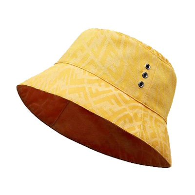 Fendi Bucket Hat FF Motif Yellow
