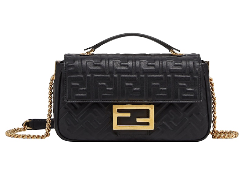 Fendi by Marc Jacobs Baguette Chain Midi Black Nappa Leather Bag