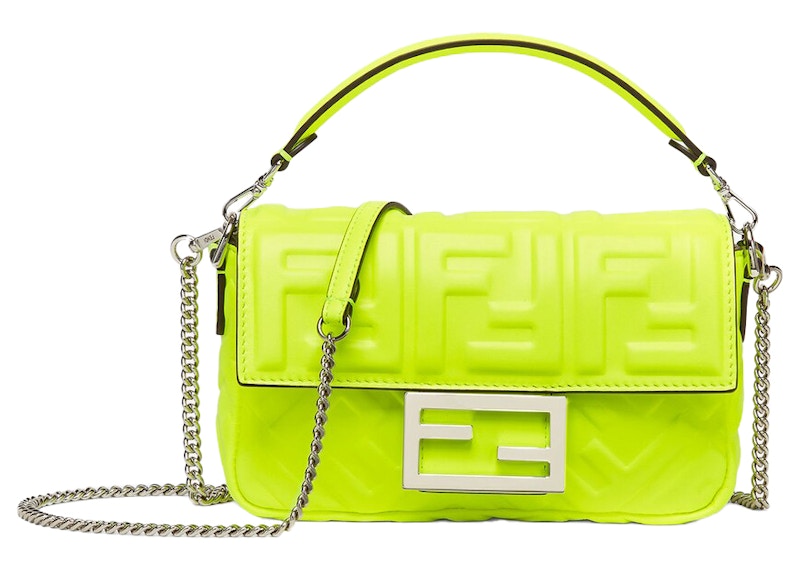Fendi by Marc Jacobs Baguette Mini Neon Yellow Nappa Leather Bag