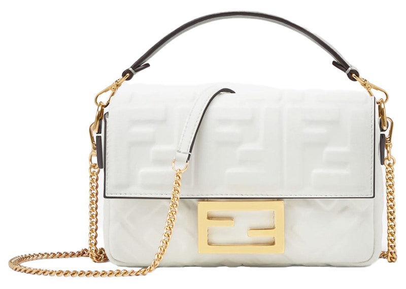 Fendi by Marc Jacobs Baguette Mini White Leather Bag