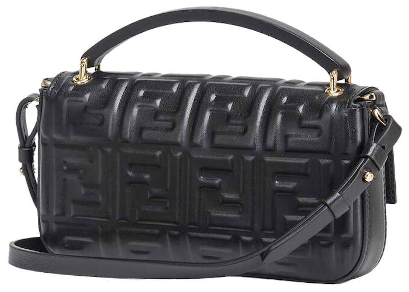 Order Fendi oleh Marc Jacobs Baguette Beg Telefon Kulit Hitam Nappa