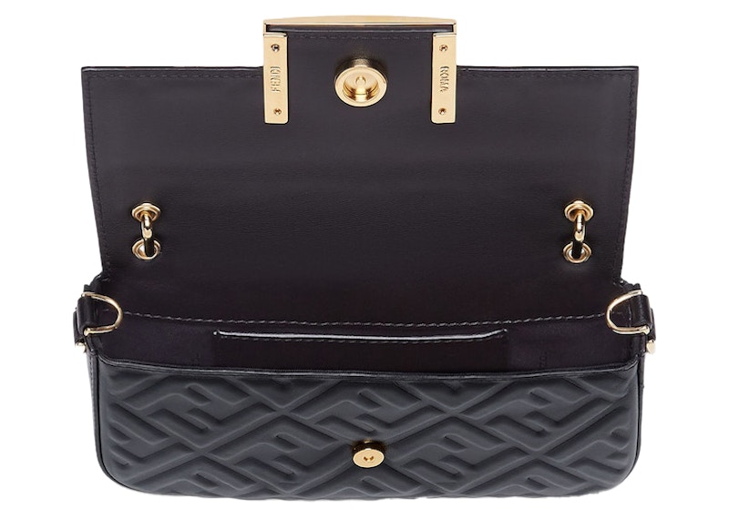 Lookbook Fendi oleh Marc Jacobs Baguette Beg Telefon Kulit Hitam Nappa