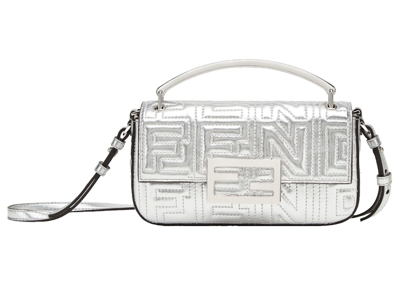 Fendi by Marc Jacobs Baguette Phone Pouch Silver-Colored Leather Pouch