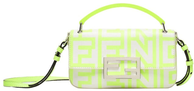 Marc Jacobs 設計的Fendi白色/霓虹黃色小羊皮手提電話袋。 Buy Marc Jacobs 設計的Fendi白色/霓虹黃色小羊皮手提電話袋。