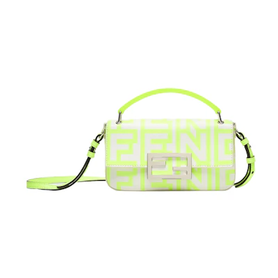 Fendi by Marc Jacobs Baguette Phone Pouch White/Neon Yellow Nappa Leather Pouch