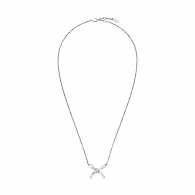 Fendi by Marc Jacobs Fendi Bow Necklace Silver-Colored Necklace