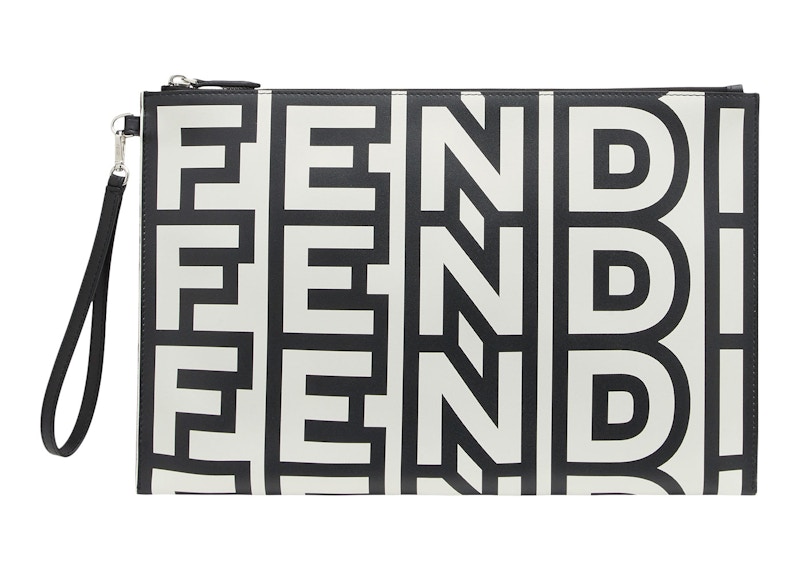 Fendi by Marc Jacobs Fendi Roma Large Flat Pouch Two-Tone Leather Pouch