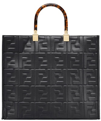 Marc Jacobs联名Fendi Sunshine中号黑色皮革3D纹理购物包 Order Marc Jacobs联名Fendi Sunshine中号黑色皮革3D纹理购物包