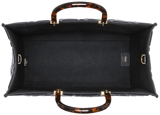 Marc Jacobs联名Fendi Sunshine中号黑色皮革3D纹理购物包 Lookbook Marc Jacobs联名Fendi Sunshine中号黑色皮革3D纹理购物包