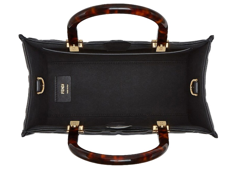 Lookbook Fendi oleh Marc Jacobs Fendi Sunshine Kecil Beg Kulit Hitam Shopper