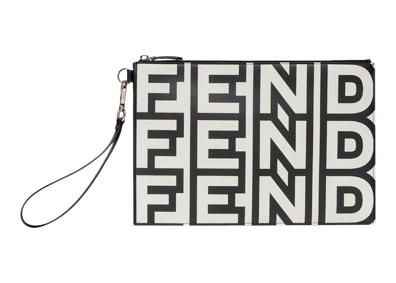 Fendi by Marc Jacobs FF Flat Pouch Two-Tone Leather Pouch Multicolor
