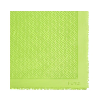 Fendi by Marc Jacobs FF Shawl Yellow Silk And Wool Shawl