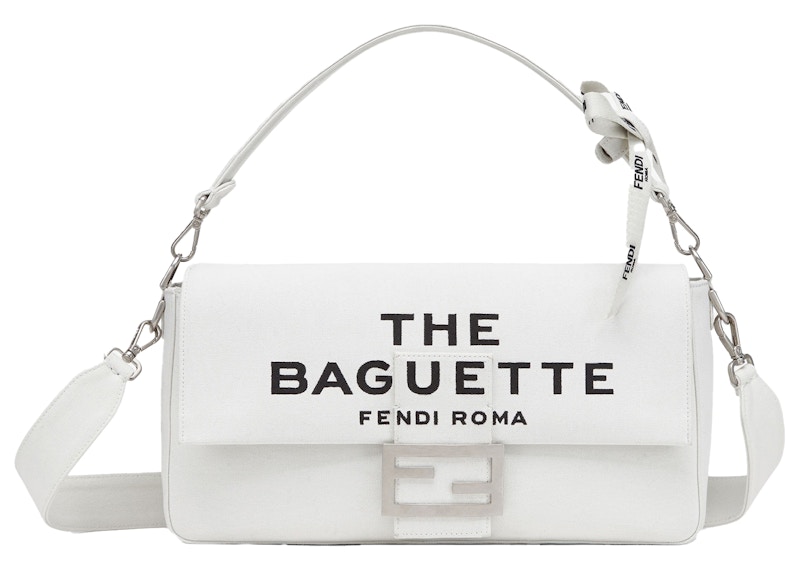 Fendi by Marc Jacobs Maxi Baguette White Canvas Bag