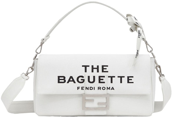 Tas Fendi oleh Marc Jacobs Maxi Baguette Kanvas Putih Buy Tas Fendi oleh Marc Jacobs Maxi Baguette Kanvas Putih