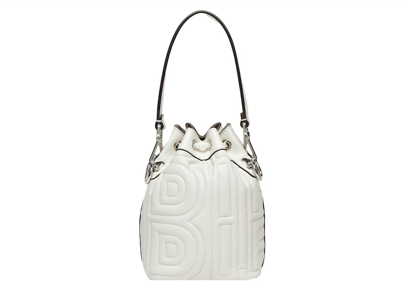 Order Fendi oleh Marc Jacobs Mon Tresor Mini-Beg Nappa Kulit Putih Berjahit