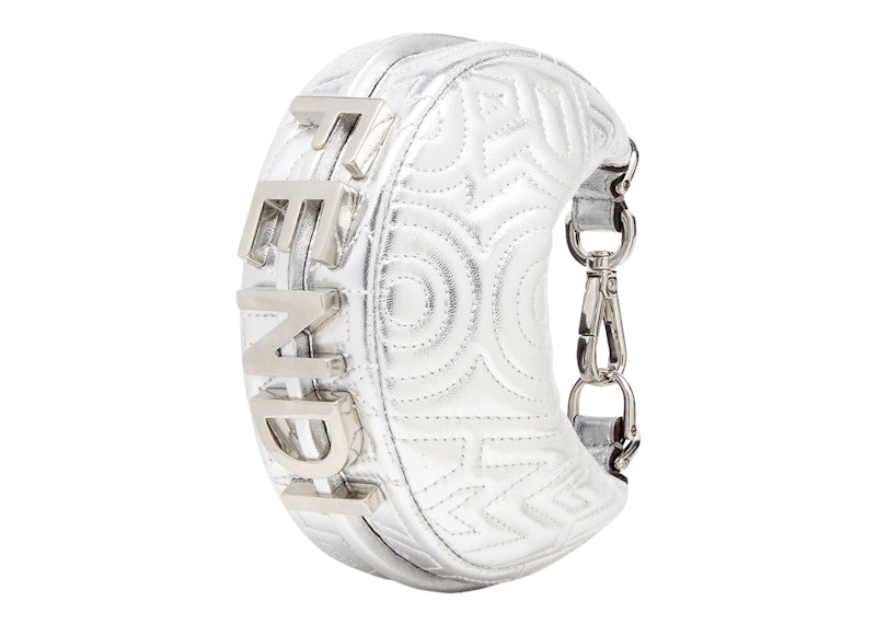 Fendi by Marc Jacobs Nano Fendigraphy Silver-Colored Nappa Leather Charm