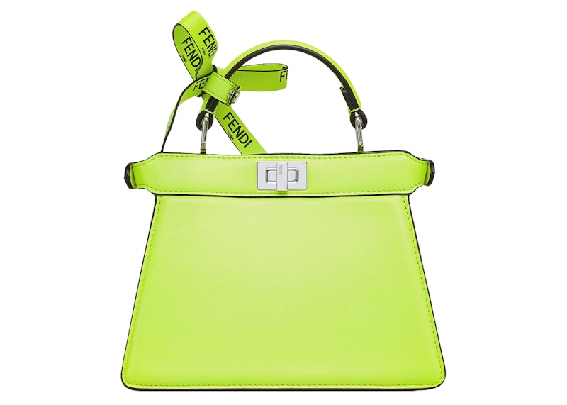 Order Fendi oleh Marc Jacobs Peekaboo ISeeU Petite Beg Kulit Kuning Neon