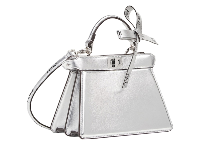 Fendi by Marc Jacobs Peekaboo ISeeU Petite Silver Leather Bag