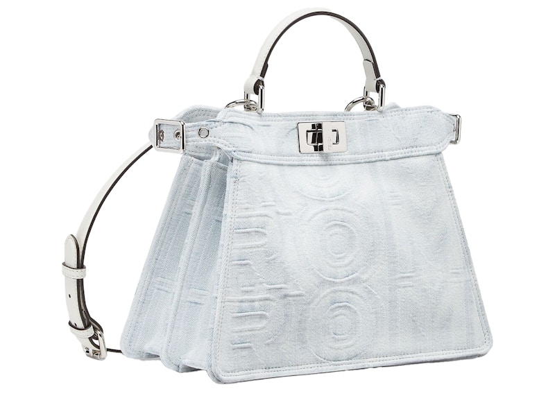 Fendi by Marc Jacobs Peekaboo ISeeU Small White Denim Bag