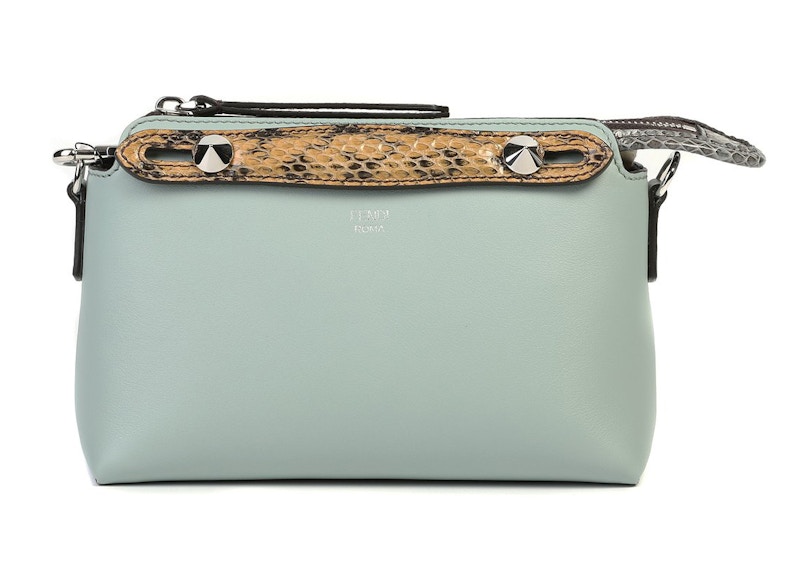 Fendi By The Way Boston Bag Mini Snakeskin Green