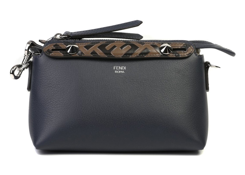 Fendi By The Way Boston Bag Mini with FF Motif Navy