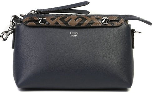 Fendi By The Way Boston Bag Mini dengan Motif FF Navy Buy Fendi By The Way Boston Bag Mini dengan Motif FF Navy