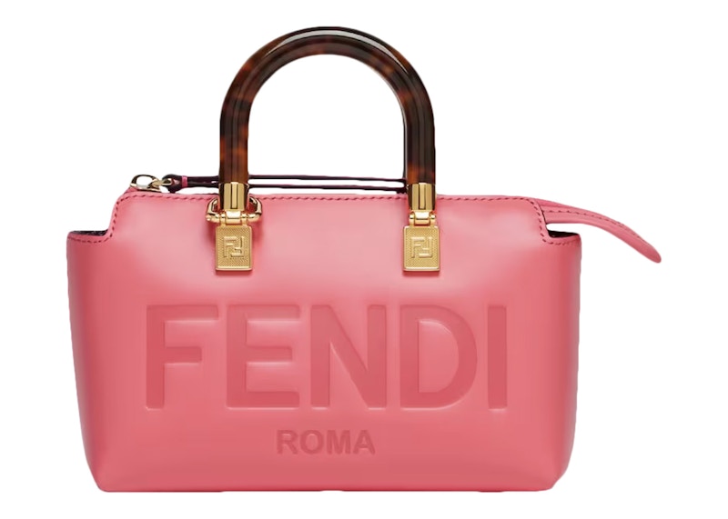 Fendi By The Way Mini Pink Leather Small Boston Bag Pink