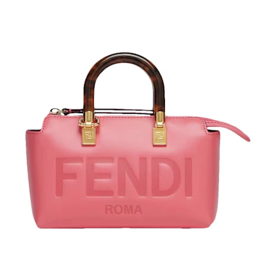 Fendi By The Way Mini Pink Leather Small Boston Bag Pink