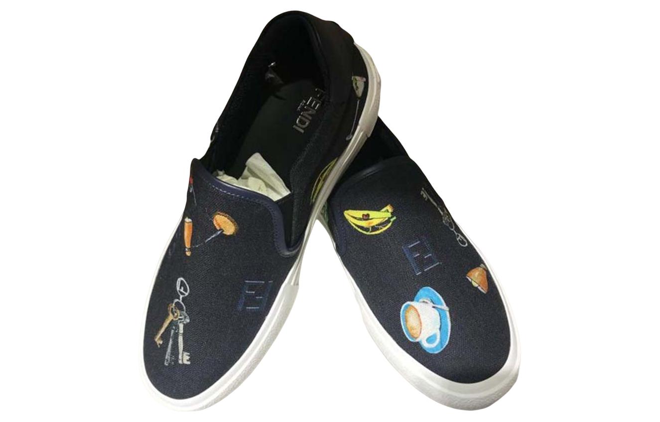 Shop Fendi Canvas Slip-On 'Deep Blue' 7E1132A1GWF11TZ