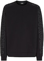 FENDI Capsule SS23 Roma Logo Embroidered Pullover Sweatshirt Black Mens. FAF673AM0RF0GME FENDI Capsule SS23 Roma Logo Embroidered Pullover Sweatshirt Black Mens. FAF673AM0RF0GME