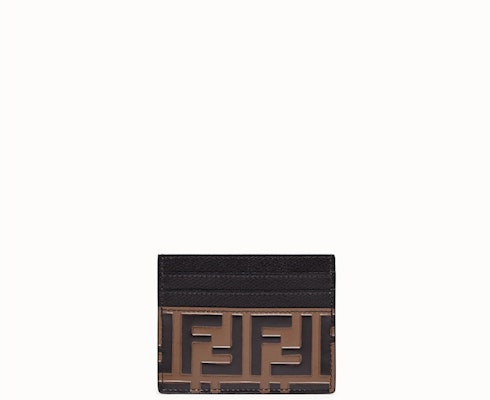 Fendi Card Holder Embossed FF Brown/Black Buy Fendi Card Holder Embossed FF Brown/Black
