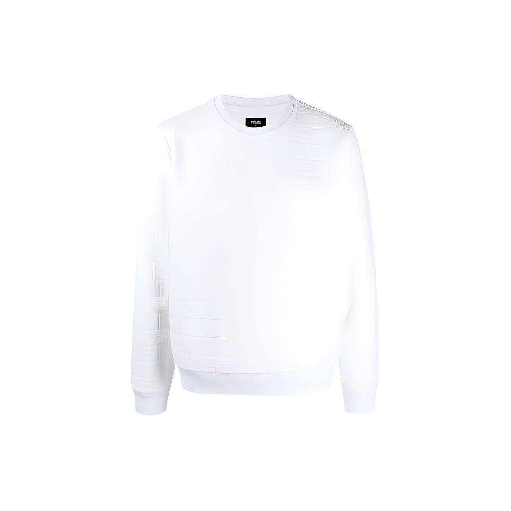 Fendi Casual Crewneck Pullover Long Sleeve Sweatshirt White FY1077AFRJF0GF7