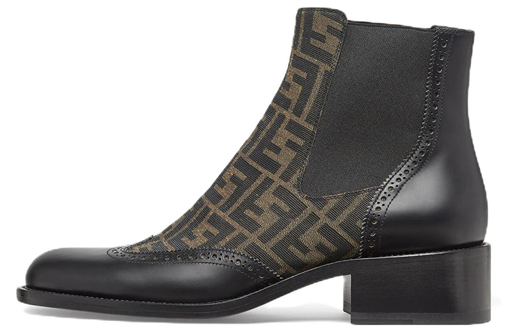 Fendi Chelsea Boot 'Black Leather Brogue' 7U1558AJZHF0HEB