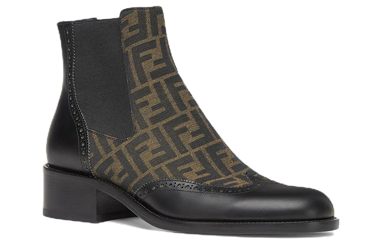 Fendi Chelsea Boot 'Black Leather Brogue' 圖 3
