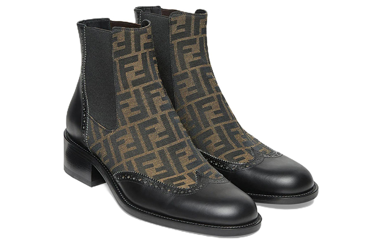 Fendi Chelsea Boot 'Black Leather Brogue' 圖 4