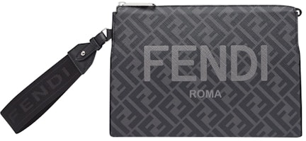 Fendi Clutch Pack FF Monogram Black/Gray Fendi Clutch Pack FF Monogram Black/Gray