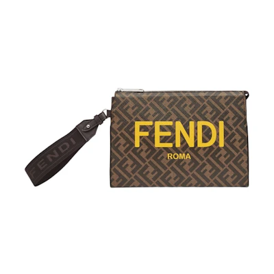 Fendi Clutch Pack FF Monogram Brown/Yellow