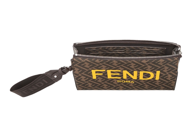 Lookbook Fendi 手拿包 FF 印花 棕/黃