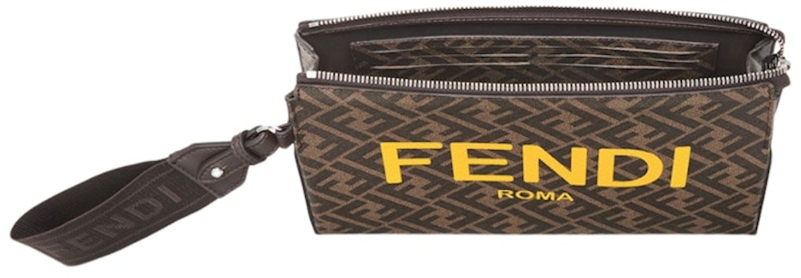 Fendi 手拿包 FF 印花 棕/黃 Lookbook Fendi 手拿包 FF 印花 棕/黃