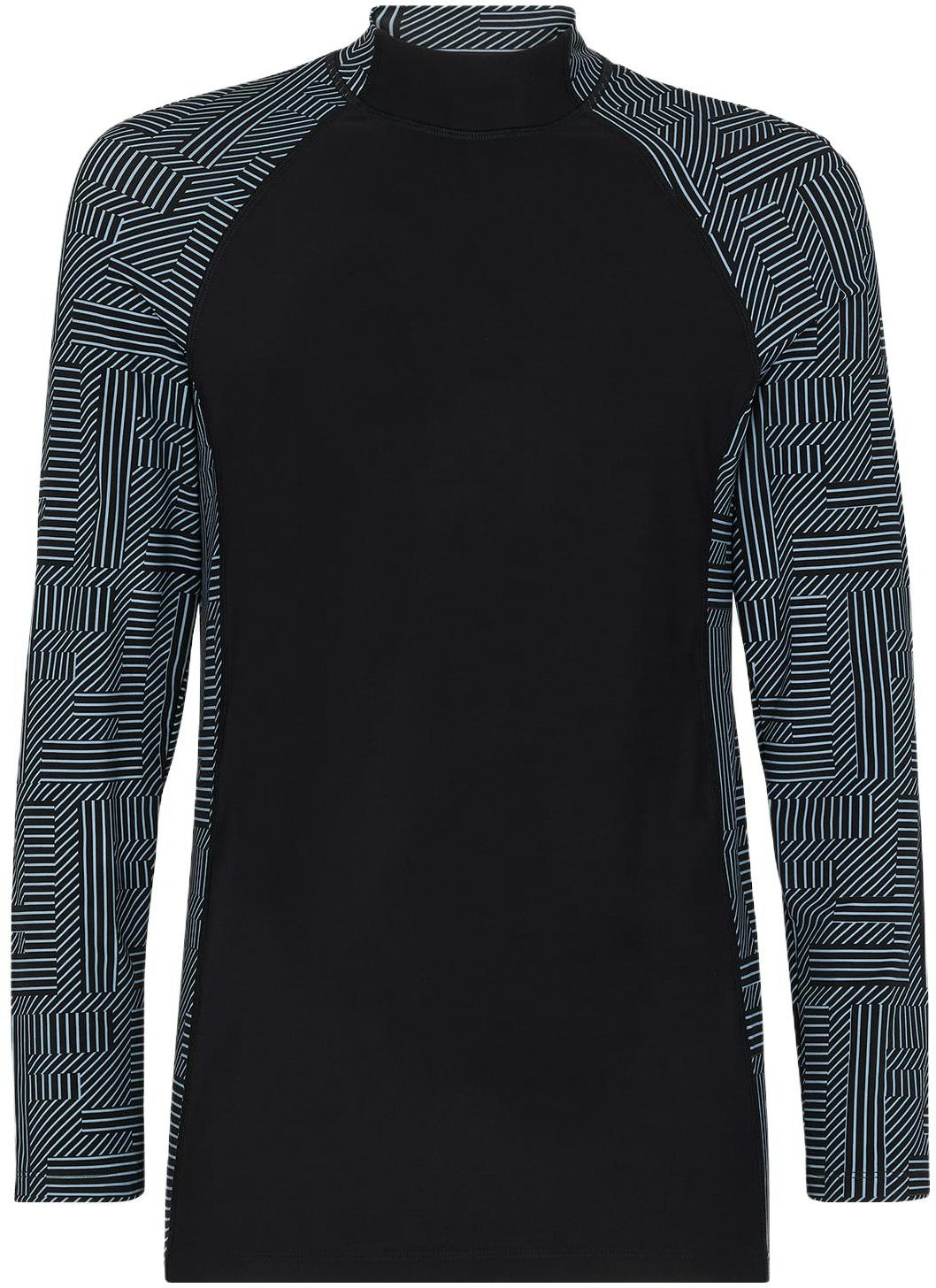 fendi-colorblock-stand-collar-long-sleeve-casual-t-shirt-multicolor-faf-703-apxef-1-ms-2