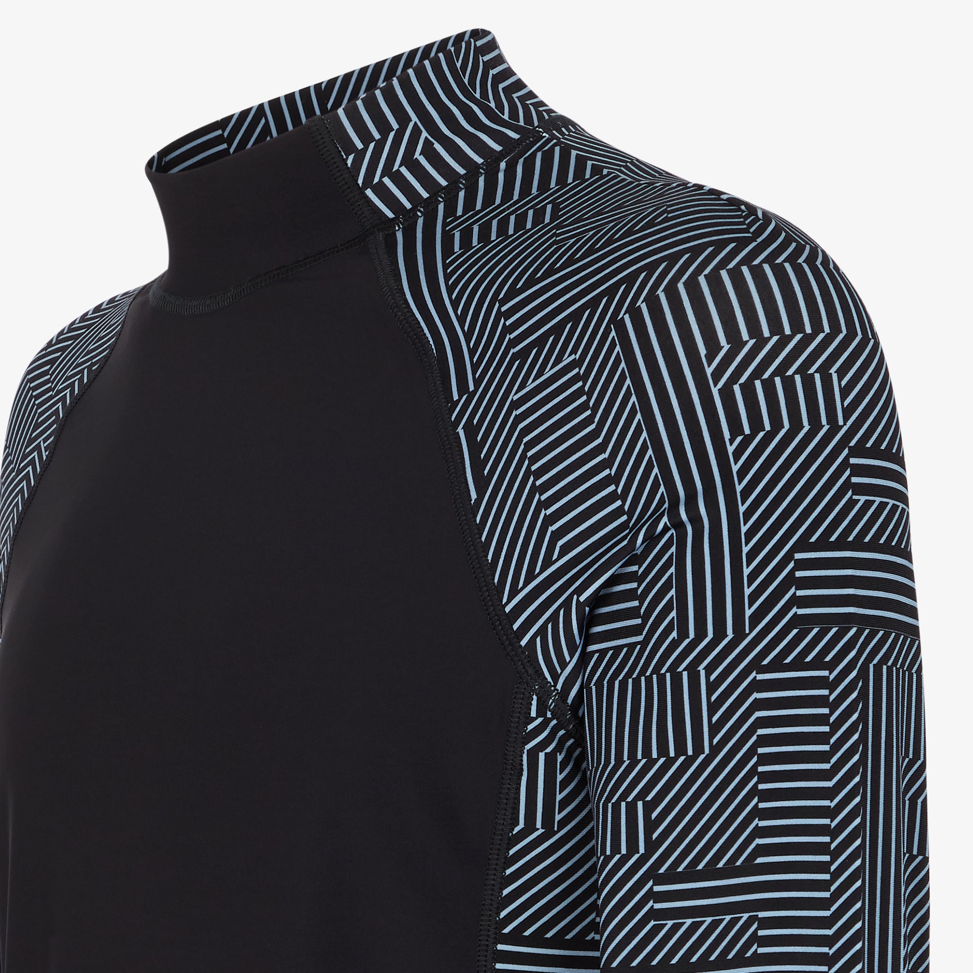 Shop 芬迪拼色立领长袖休闲T恤多彩款 FAF703APXEF1MS2