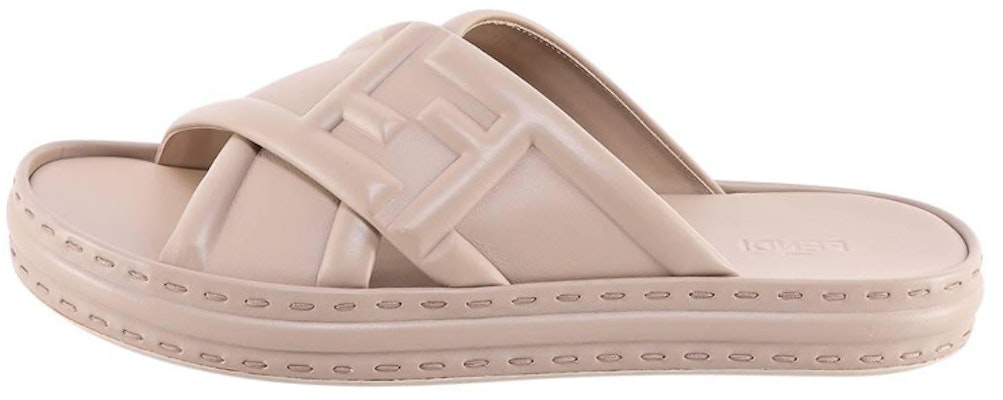 Sandal Silang Fendi Beige dengan Motif Macro FF Terukir 7X1501AHI3F0QB9 Buy Sandal Silang Fendi Beige dengan Motif Macro FF Terukir 7X1501AHI3F0QB9
