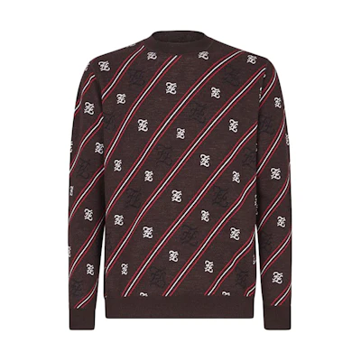 FENDI Dark Brown Wool Knit Sweater FZY033AAUFF0YT3
