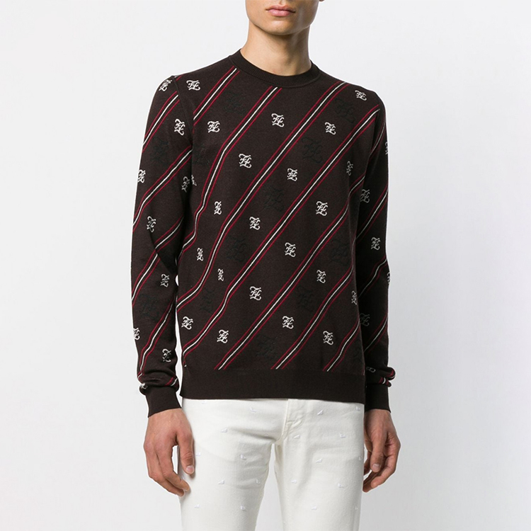 Shop FENDI Sweater Rajut Wol Coklat Gelap FZY033AAUFF0YT3