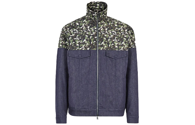 Fendi Denim and Tech Fabric Jacket - Blue FW0427ACBEF0QG0