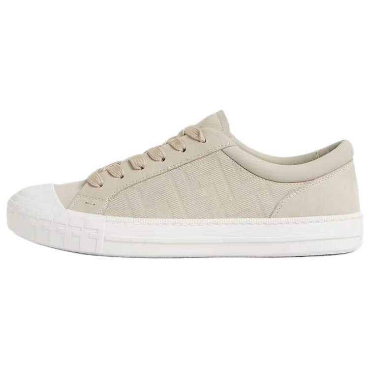 FENDI Domino Low-Top Beige Leather Sneakers for Men. 7E1772AN8BF0EJB