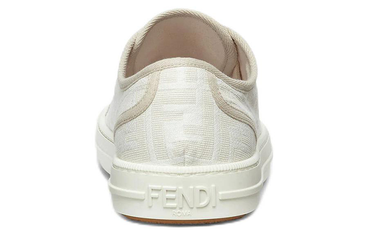 Shop FENDI芬迪 Domino 棉布 時尚板鞋 男款 白色