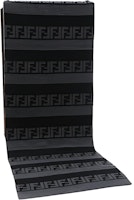 FENDI Double F Logo Gray Black Striped Wool Scarf FXS124AH84F FENDI Double F Logo Gray Black Striped Wool Scarf FXS124AH84F